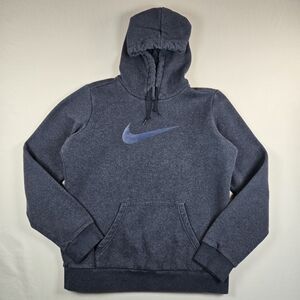 VINTAGE 2010 Retro Nike Center Swoosh Hoodie Pullover Gray Blue Size L
